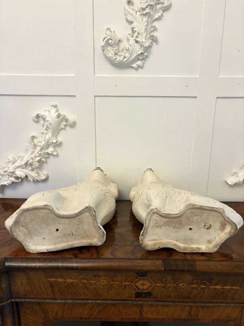 Large Pair of Antique Victorian Quality Staffordshire Dogs